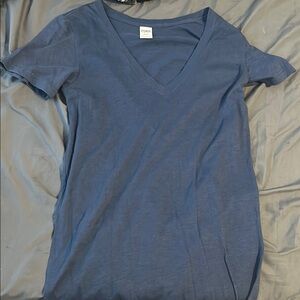 PINK Victoria's Secret Blue Fitted Crew Neck T-Shirt